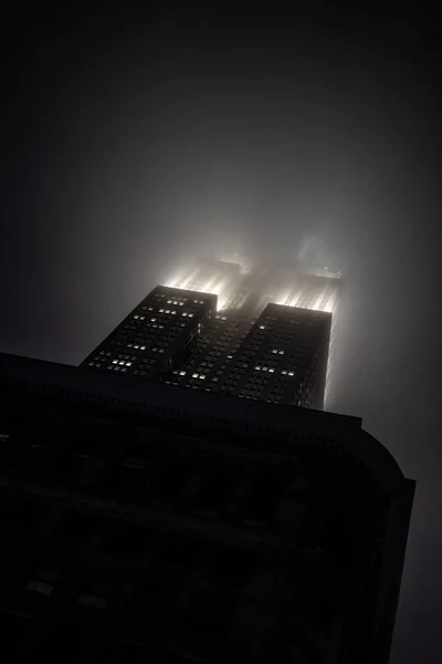 New York city at night during rain and fog, New York city Image