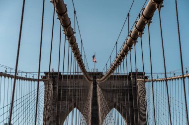 Brooklyn Köprüsü New York şehri görüntüsü, New York Brooklyn Köprüsü 'nün gündoğumu görüntüsü