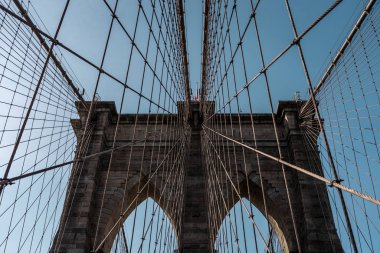 Brooklyn Köprüsü New York şehri görüntüsü, New York Brooklyn Köprüsü 'nün gündoğumu görüntüsü
