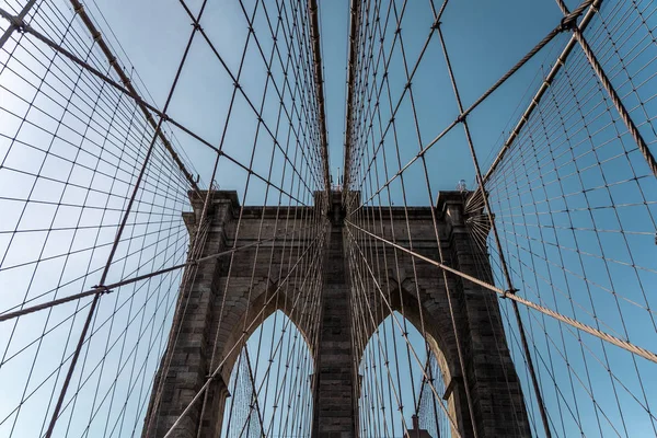 Brooklyn Köprüsü New York şehri görüntüsü, New York Brooklyn Köprüsü 'nün gündoğumu görüntüsü