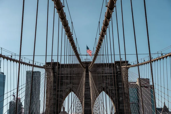 Ponte Brooklyn Immagine New York Alba Immagine Del Ponte New — Foto Stock