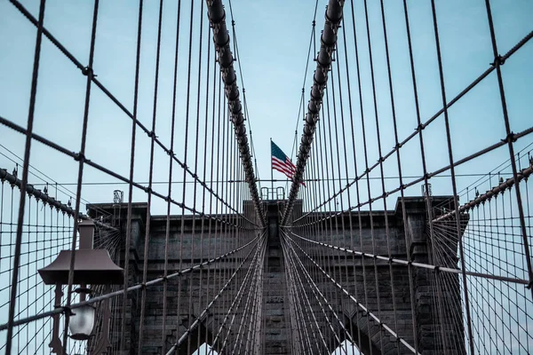 Ponte Brooklyn Immagine New York Alba Immagine Del Ponte New — Foto Stock