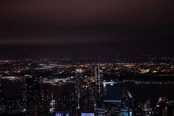 New York New York Noční Panorama Usa Výhled Budovy Empire — Stock fotografie