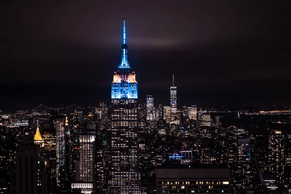 Nova York Nova York Eua Horizonte Noturno Vista Empire State — Fotografia de Stock