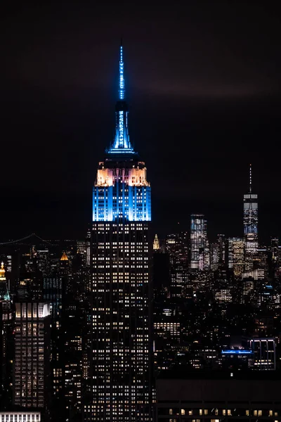New York New York Usa Éjszakai Kilátó Kilátás Empire State — Stock Fotó