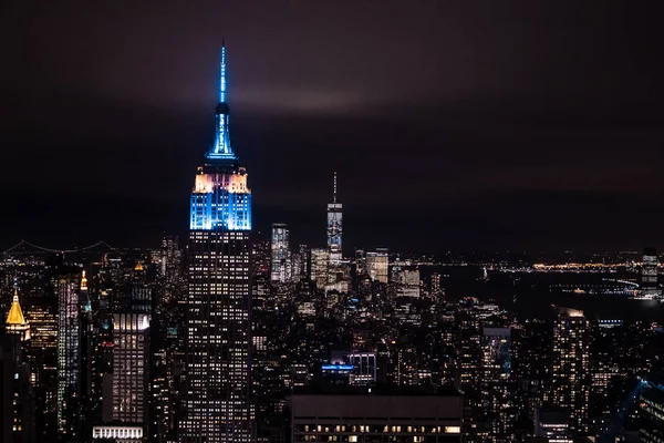 New York New York Usa Night Skyline View Empire State — стоковое фото