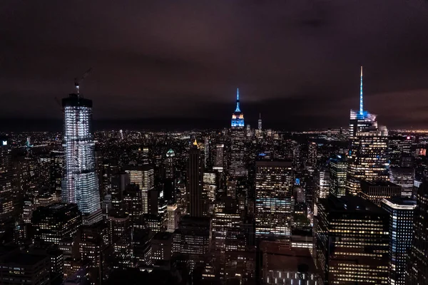 New York New York Usa Night Skyline View Empire State — стоковое фото