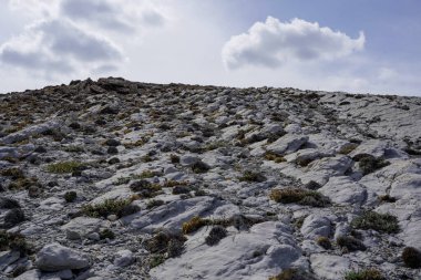 Palma de Mallorca 'daki taşlardan dev bir tepe. İspanya, Palma' nın yakut kıyısı.