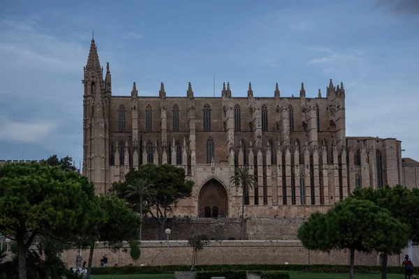 Kathedralen-La Seu, Royal Palace, La Almudaina in Palma de Mallorca, known places in Palma de Mallorca, — стокове фото