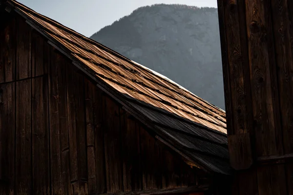 Maisons Anciennes Traditionnelles Hallstatt Belle Vue Automne Hallstatt Hallstatt Est — Photo