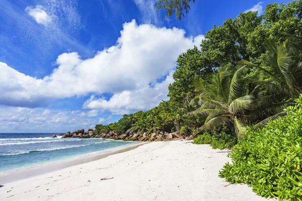 Plage paradisiaque aux seychelles, anse cocos, la digue 5 — Photo