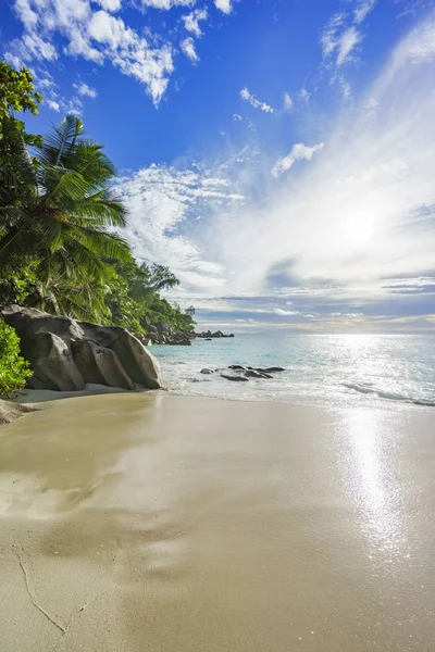 Sunny day on paradise beach anse georgette,praslin seychelles 8 — Stock Photo, Image