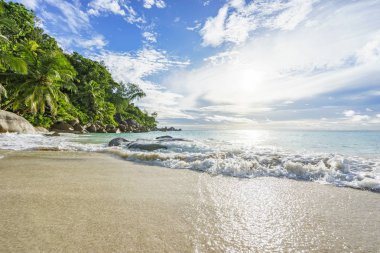 Cennet plaj anse georgette, praslin Seyşeller 46 güneşli günde