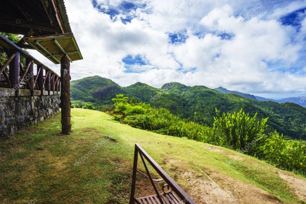 view along the hut of venn's town, mahé, seychelles