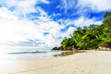 Cennet plaj anse georgette, praslin Seyşeller 59 güneşli günde