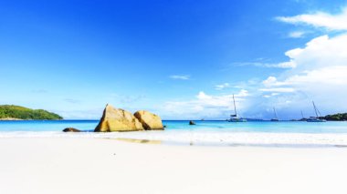 stunning paradise beach at anse lazio, praslin, seychelles 50 clipart