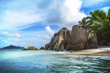 Anse kaynak d'argent Seyşeller 65 üzerinde Cennet plaj