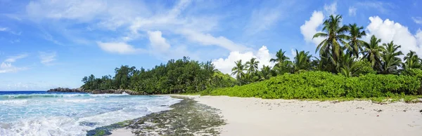 Hermosa playa solitaria salvaje, bahía de la policía, seychelles 37 — Foto de Stock