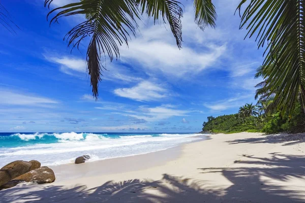 Belle plage paradisiaque, anse bazarca, seychelles 21 — Photo