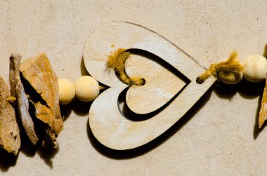 Ahşap aşk kalp dekorasyon