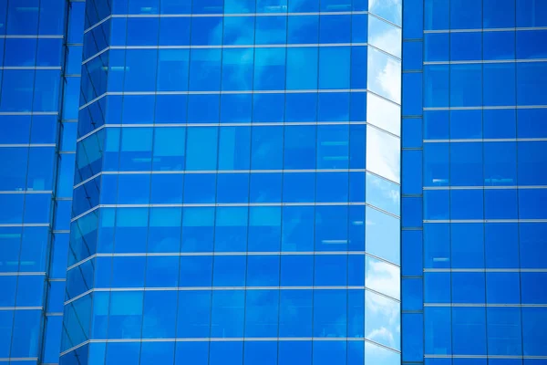 Textura de fachada de cristal de edificio de oficina azul —  Fotos de Stock