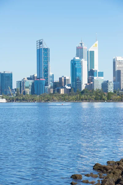 Skyline Perth Western Australia at Swan River — Stock Photo, Image