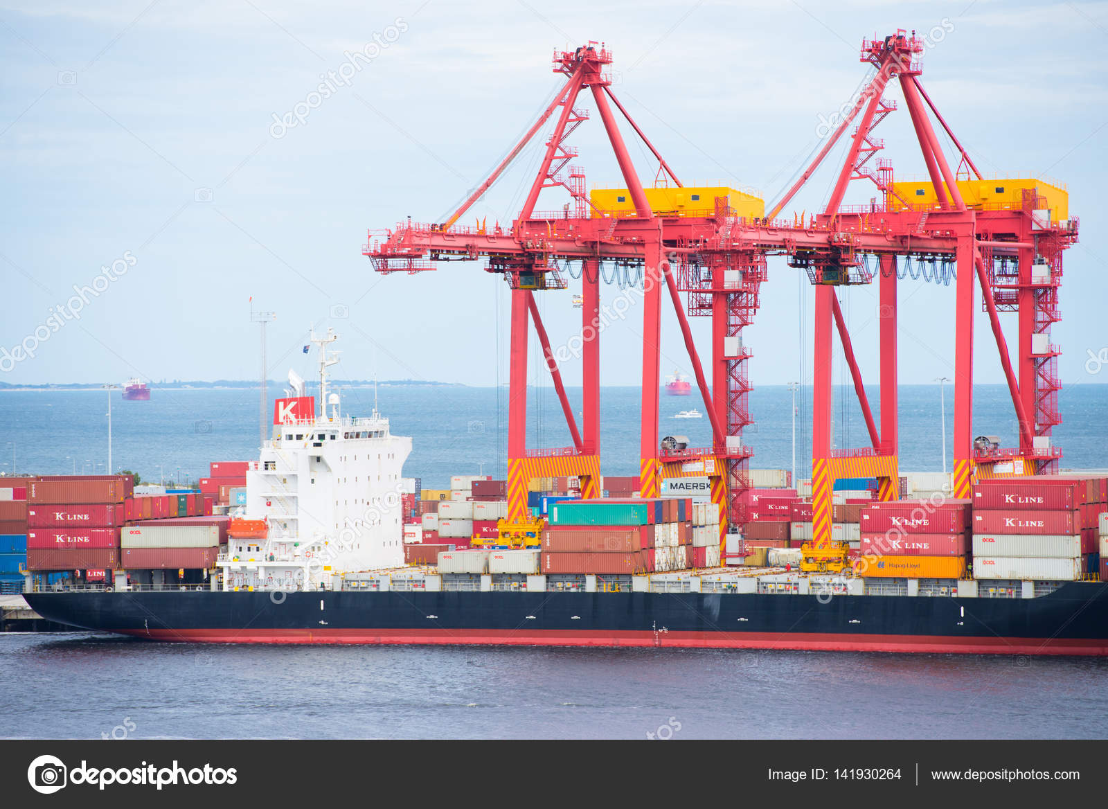 Container cargo vessel Fremantle Western Australia Stock Editorial