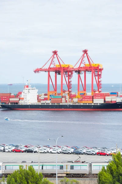 Behållare lastfartyg Fremantle Western Australia — Stockfoto