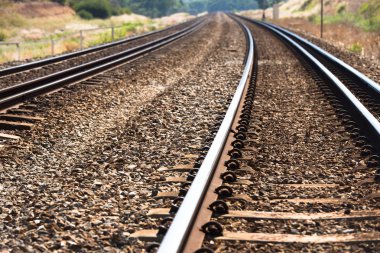 Paralel kırsal demiryolu parça ufuk noktası