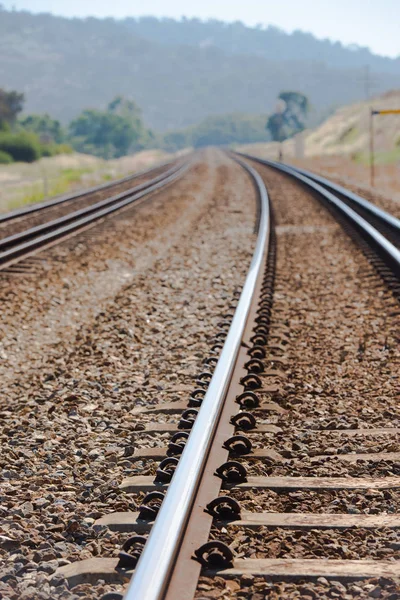 Rural Railway transport tracks vanishing point