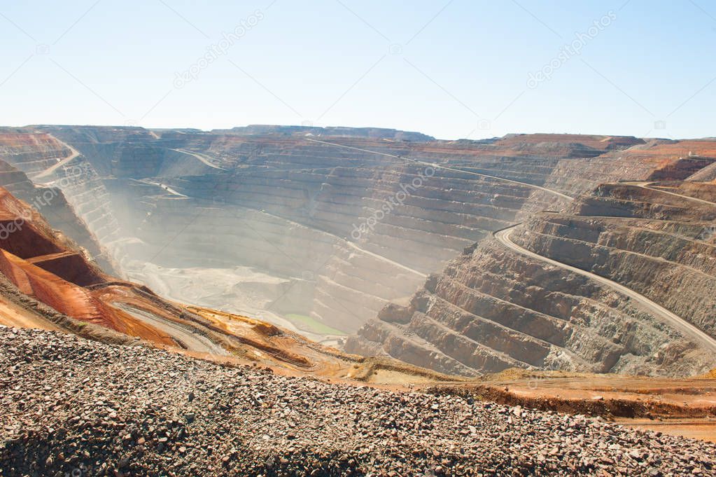 Aerial view Kalgoorlie Super Pit open cut Gold Mine