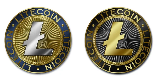 Cryptocurrency Litecoin Para Orijinal Lüks Illüstrasyon Cryptocurrency Altın Gümüş Sikke — Stok fotoğraf