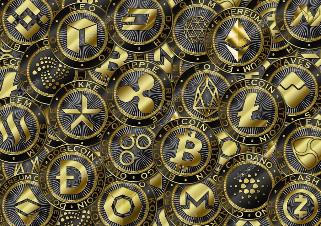 Cryptocurrency gold question / Original luxury illustration cryptocurrency coin