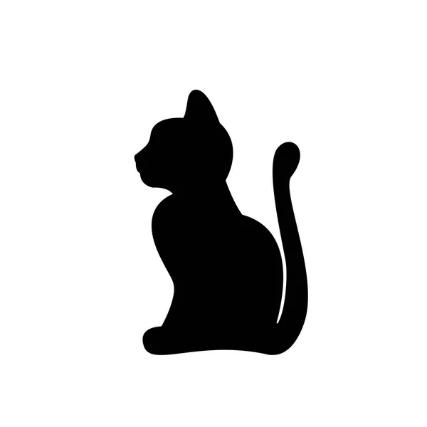 Czarny kot izolowany na białym tle Ilustracje Stockowe bez tantiem