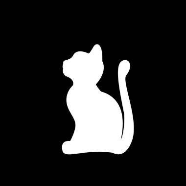 bir kedi silueti, izole