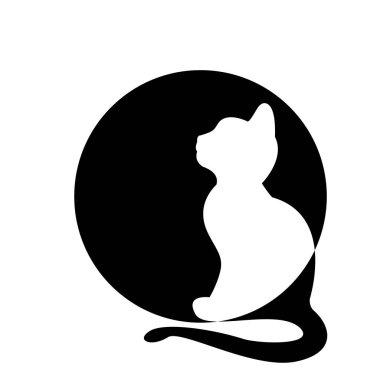 bir kedi silueti, izole