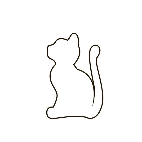 白地に隔離された猫 — ストックベクタ