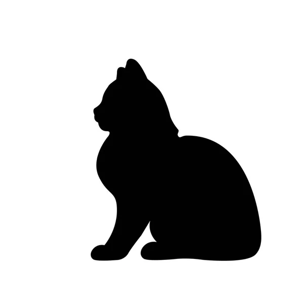 Zwarte kat op witte achtergrond, vector — Stockvector