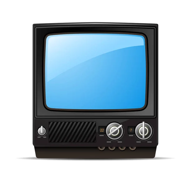 Retro tv ile boş ekran - vintage televizyon, önden görünüm koymak