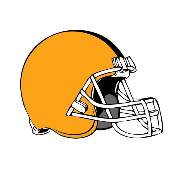 Casco de fútbol americano simple sobre fondo blanco — Vector de stock