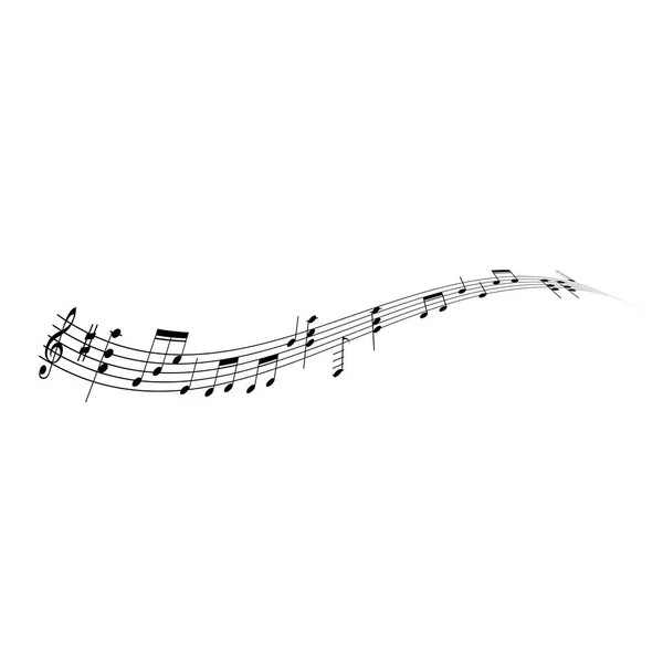 音乐音符的波浪线-旋律 conept — 图库矢量图片