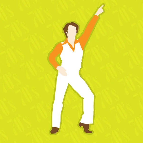 Retro Disco Dancer - dancing man in 1970 stijl — Stockvector