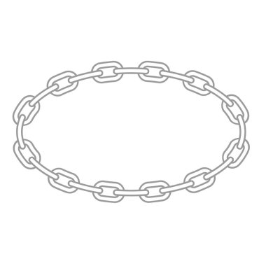 Zincir oval çerçeve - metalik yuvarlak sınır bağlar.