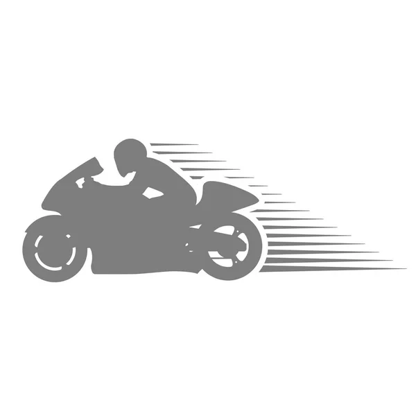 Motorradfahrer auf Sportmotorrad - Rennrad-Silhouette — Stockvektor