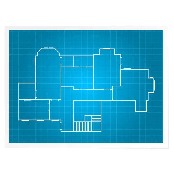 Αρχιτεκτονικό φόντο - σχεδιάγραμμα σχεδίου μιας διάταξης οικοδομικές — Διανυσματικό Αρχείο