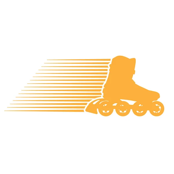Silhouette of roller skate - speed rollerblade symbol on white — Stock Vector