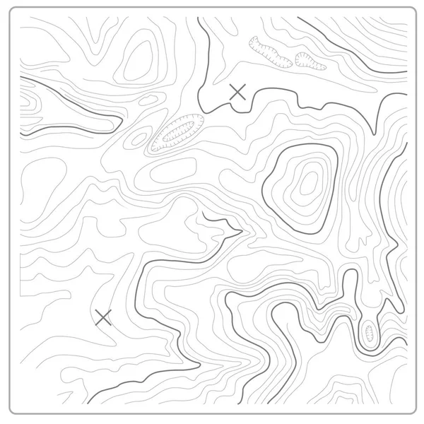 Mapa topográfico de relieve y alturas de tierra — Vector de stock
