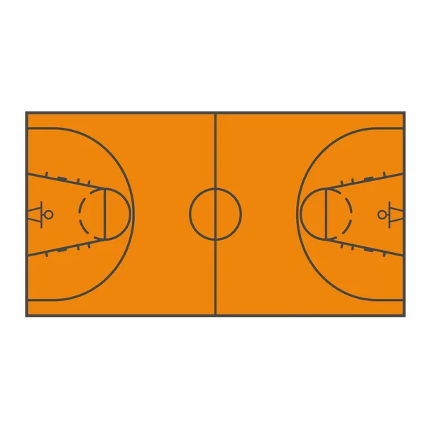 Basketball field layout - playing field scheme, top view — Stock Vector