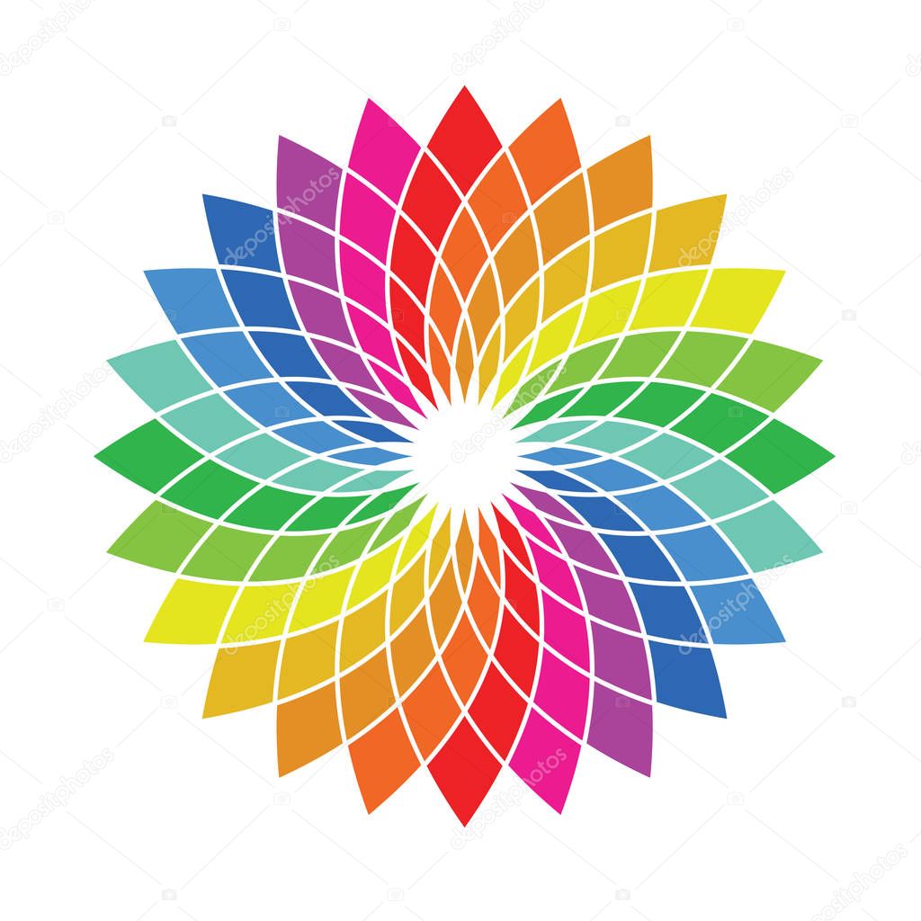 Color wheel palette - flower shaped spectrum swatch 