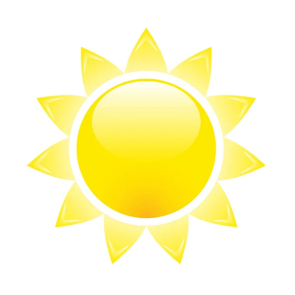 Matahari mengkilap ikon musim panas dan simbol liburan - Stok Vektor